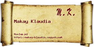 Makay Klaudia névjegykártya